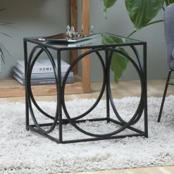 Made in Meubles Table Basse<Table basse carrée en métal noir Zélie