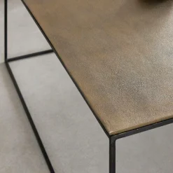 Made in Meubles Table Basse<Table basse en aluminium doré et métal noir Victoria