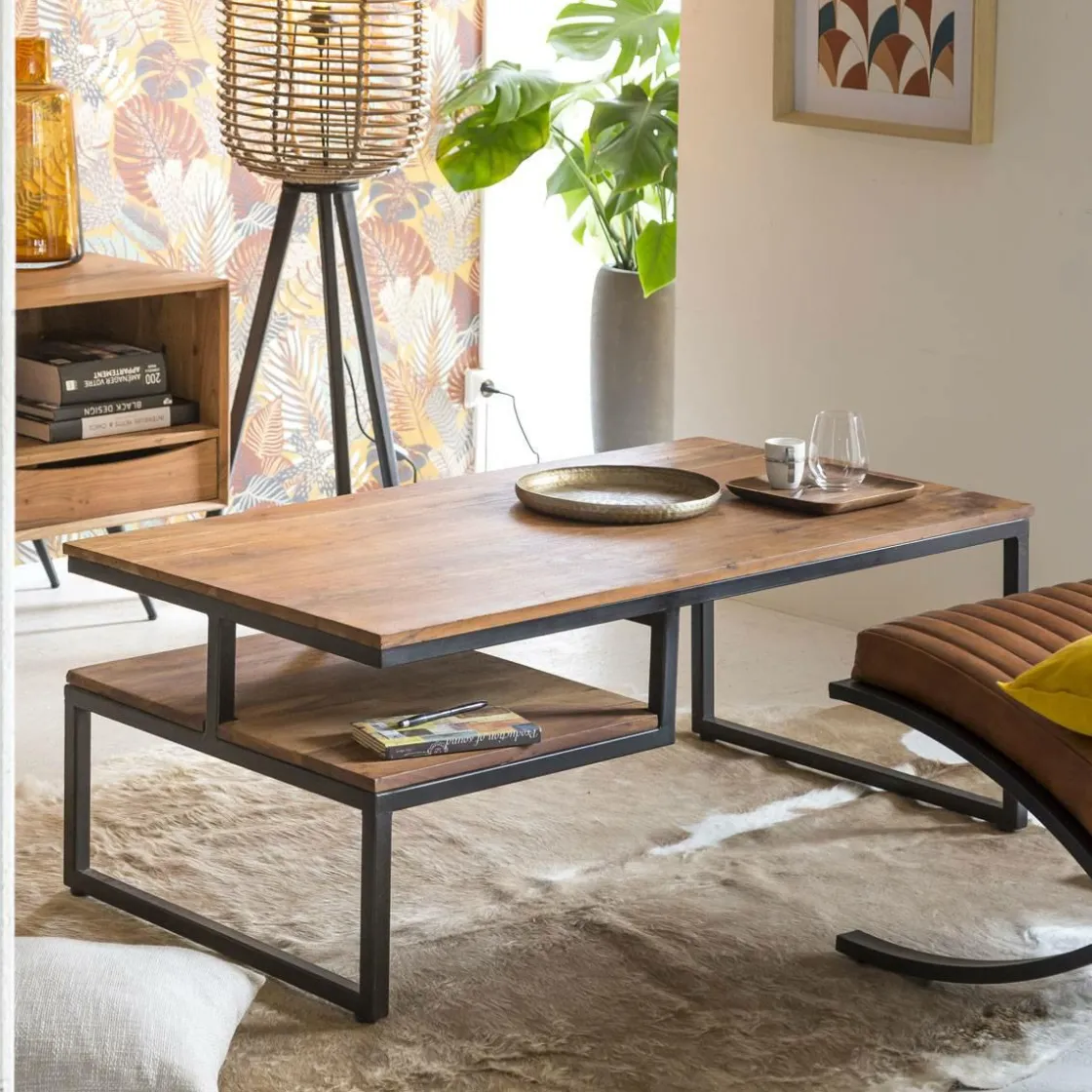 Made in Meubles Table Basse<Table basse en bois d'acacia Havana