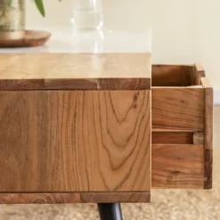 Made in Meubles Table Basse<Table basse en bois d'acacia et marbre Frida