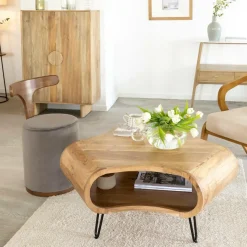 Made in Meubles Table Basse<Table basse en bois d'acacia et métal Ian