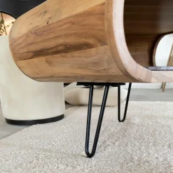 Made in Meubles Table Basse<Table basse en bois d'acacia et métal Ian