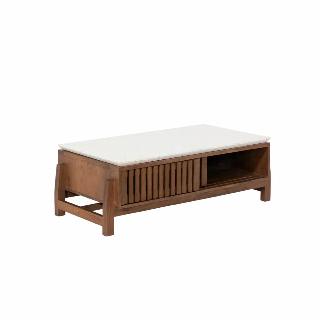 Made in Meubles Table Basse<Table basse en bois d'acacia et terrazzo Kaelis