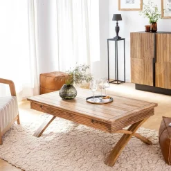 Made in Meubles Table Basse<Table basse en bois de manguier à allonges Luce