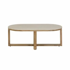 Made in Meubles Table Basse<Table basse en bois de manguier et marbre Moana