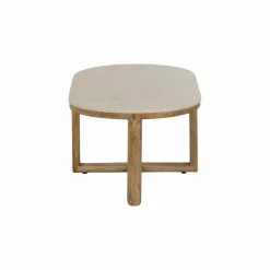 Made in Meubles Table Basse<Table basse en bois de manguier et marbre Moana
