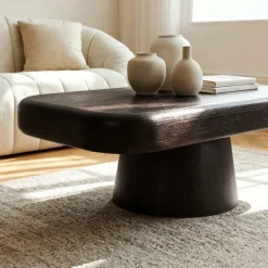 Made in Meubles Table Basse<Table basse en bois de manguier foncé Liriel