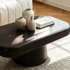 Made in Meubles Table Basse<Table basse en bois de manguier foncé Liriel