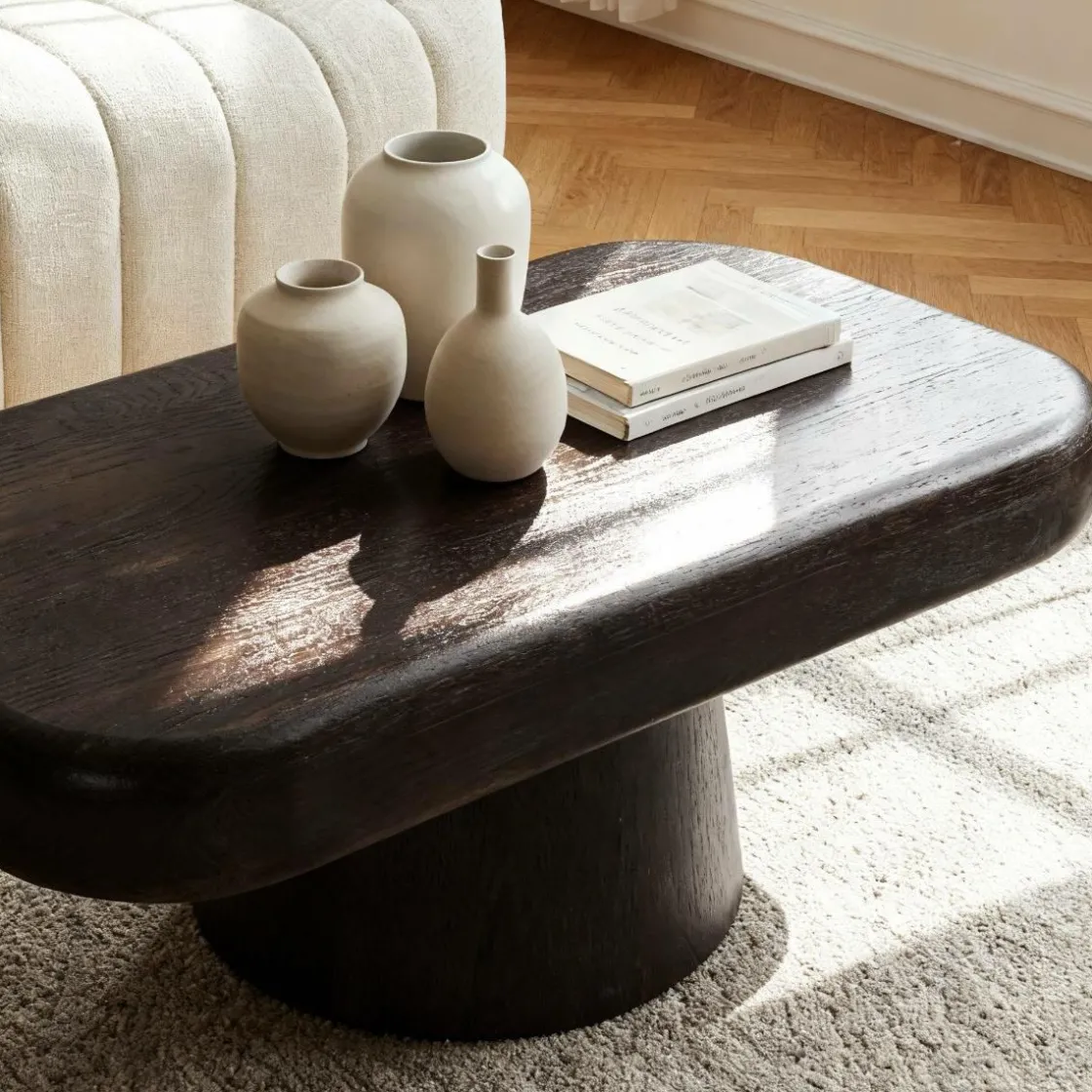 Made in Meubles Table Basse<Table basse en bois de manguier foncé Liriel