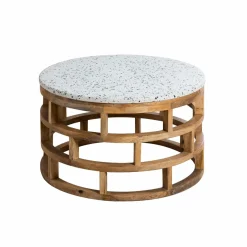 Made in Meubles Table Basse<Table basse en bois de manguier et terrazzo Ambrine