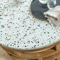 Made in Meubles Table Basse<Table basse en bois de manguier et terrazzo Ambrine