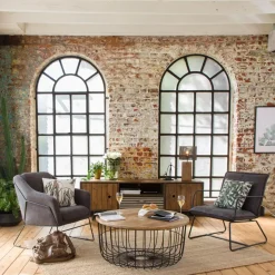 Made in Meubles Table Basse<Table basse en bois de manguier et métal Ella