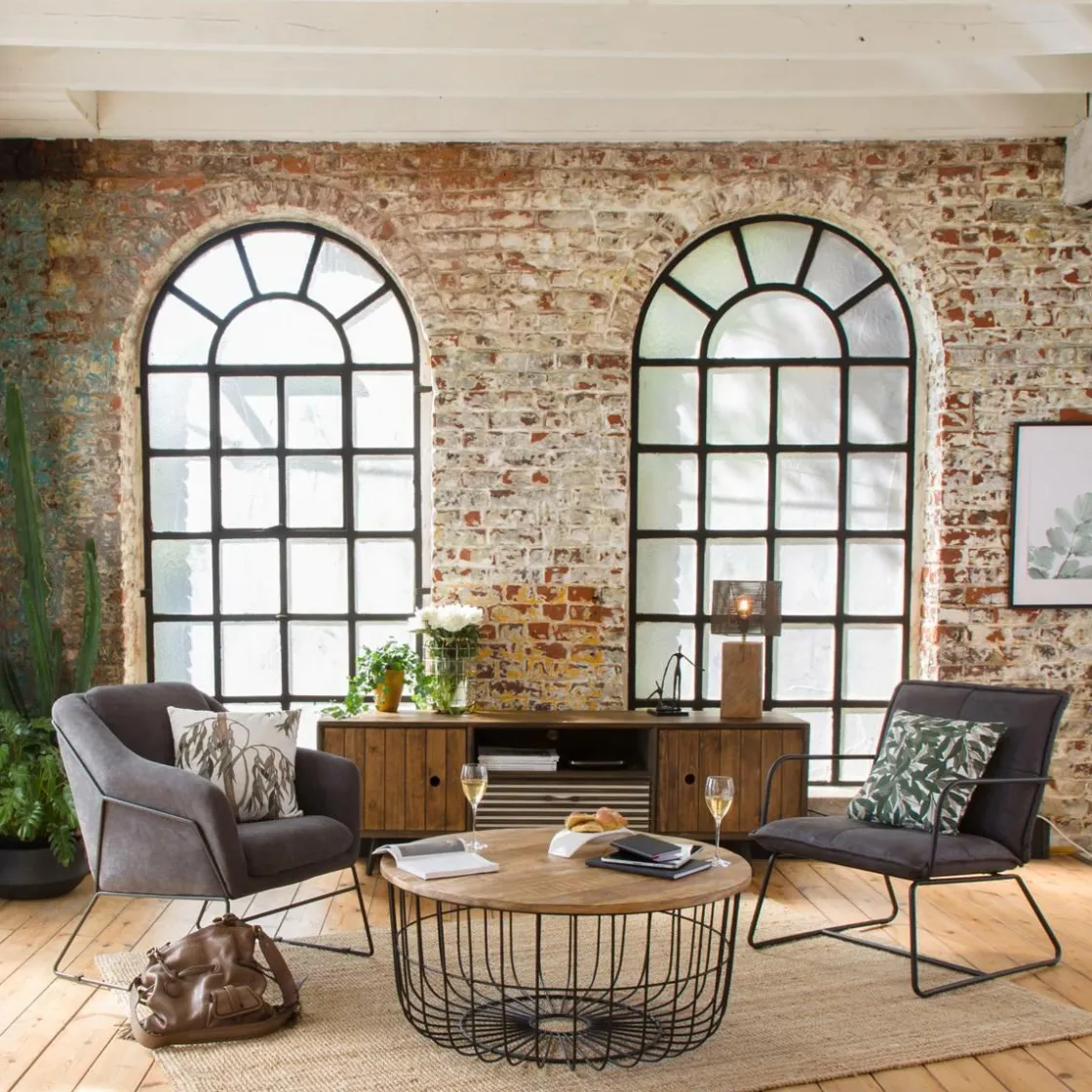 Made in Meubles Table Basse<Table basse en bois de manguier et métal Ella