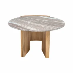Made in Meubles Table Basse<Table basse en bois de manguier et marbre Isabella