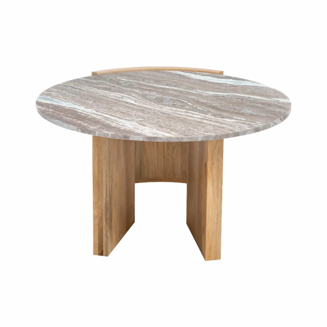 Made in Meubles Table Basse<Table basse en bois de manguier et marbre Isabella