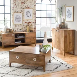 Made in Meubles Table Basse<Table basse en bois de manguier Eloi