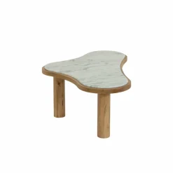 Made in Meubles Table Basse<Table basse en bois de manguier et marbre Adler