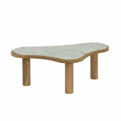 Made in Meubles Table Basse<Table basse en bois de manguier et marbre Adler