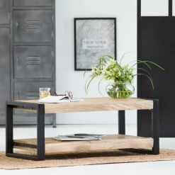 Made in Meubles Table Basse<Table basse en bois de manguier 100 cm New-York