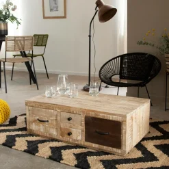 Made in Meubles Table Basse<Table basse en bois de manguier Pio