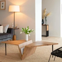 Made in Meubles Table Basse<Table basse en bois de manguier Letizia