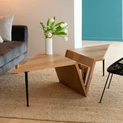 Made in Meubles Table Basse<Table basse en bois de manguier Letizia