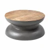 Made in Meubles Table Basse<Table basse en bois de manguier et métal gris Yoyo