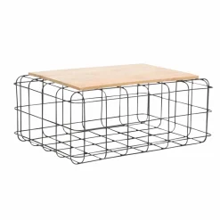 Made in Meubles Table Basse<Table basse en bois de manguier et métal noir Madeline