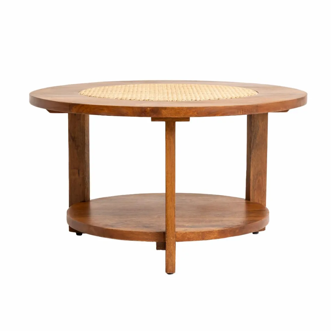 Made in Meubles Table Basse<Table basse en bois de manguier et cannage Zuria