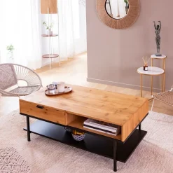 Made in Meubles Table Basse<Table basse en bois de sapin Enola