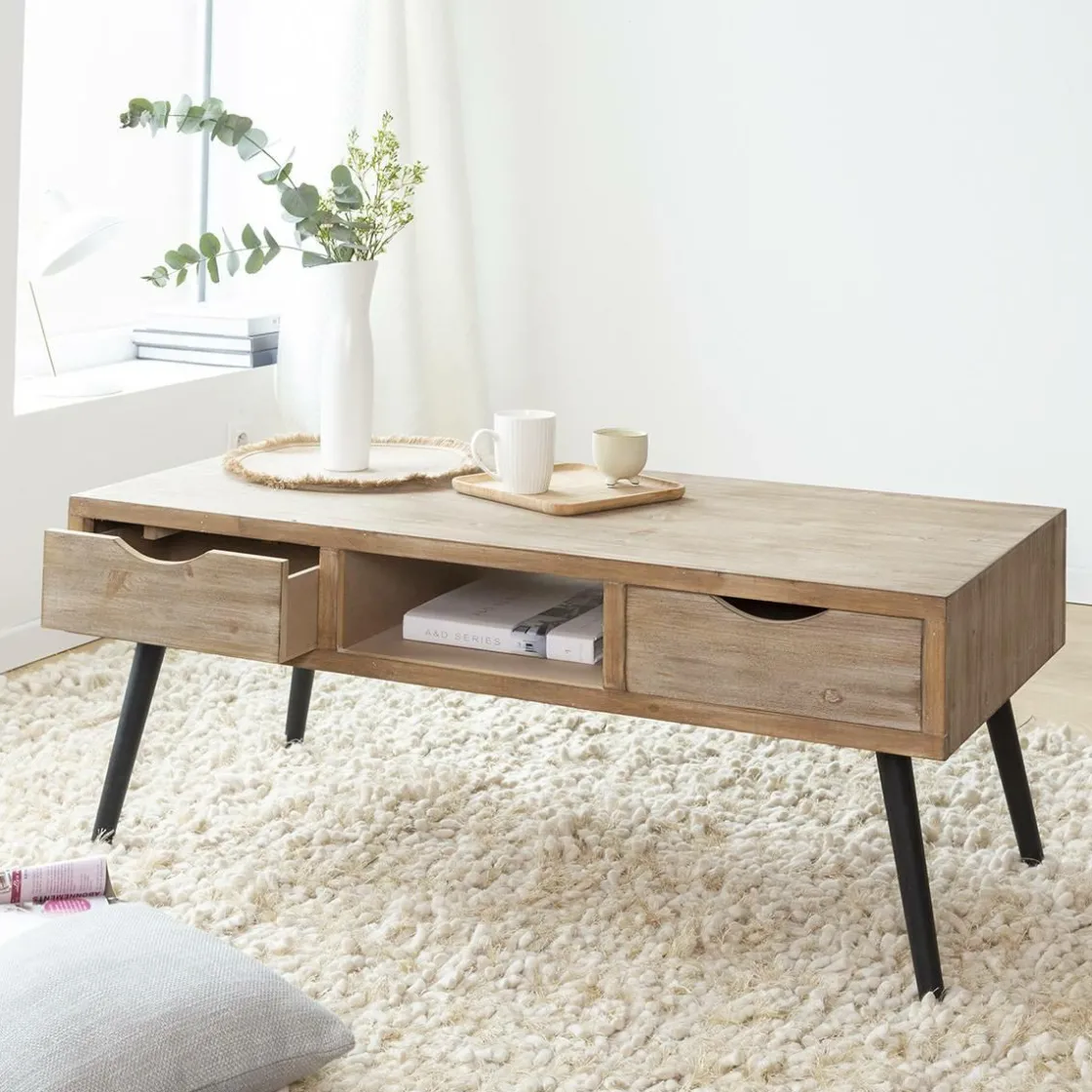 Made in Meubles Table Basse<Table basse en bois de sapin Natural
