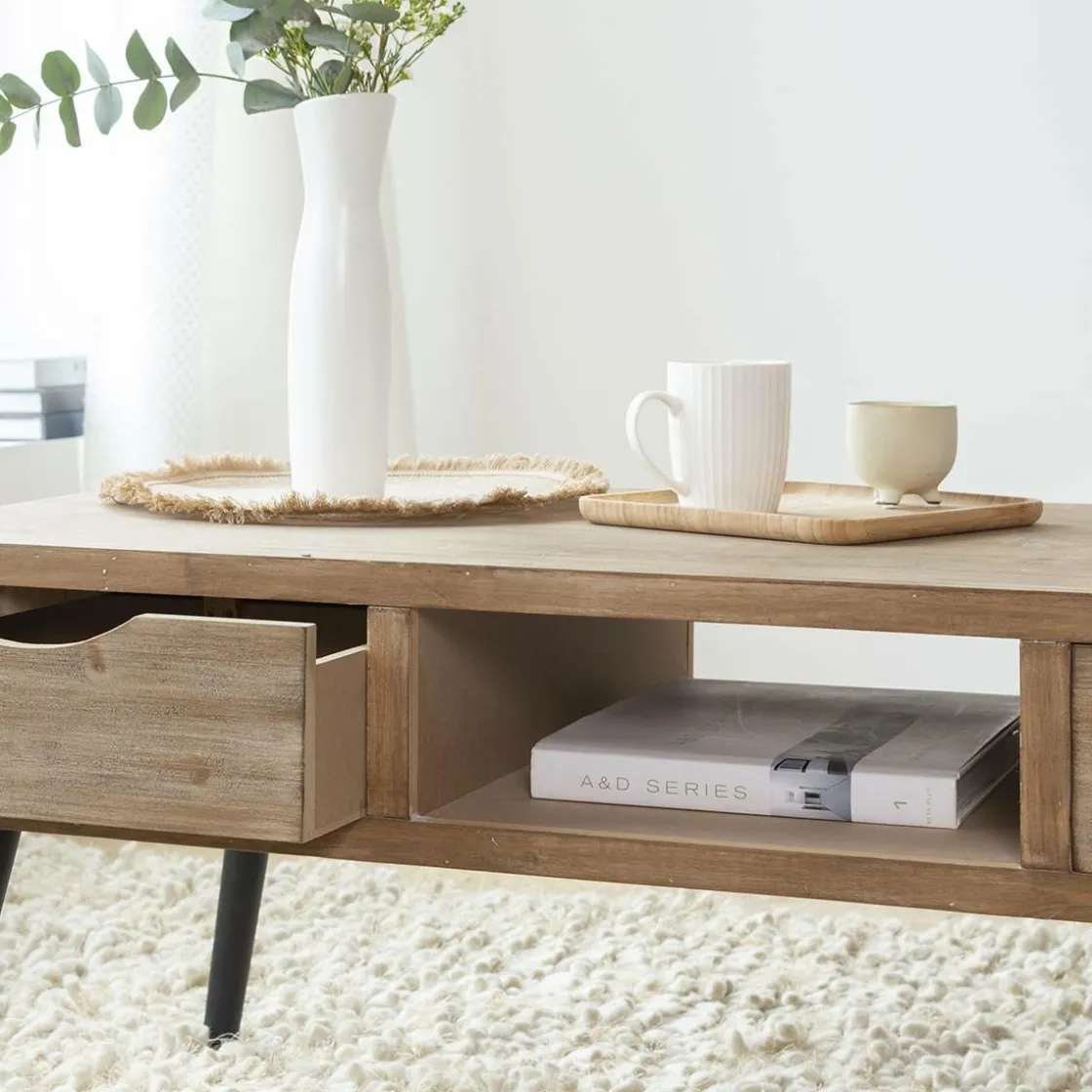Made in Meubles Table Basse<Table basse en bois de sapin Natural