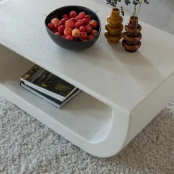 Made in Meubles Table Basse<Table basse en bois effet béton blanc Thomas