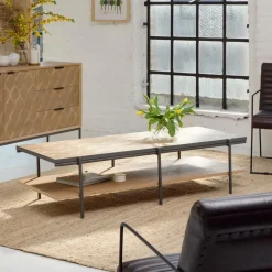 Made in Meubles Table Basse<Table basse en bois et métal Livia