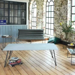 Made in Meubles Table Basse<Table basse en ciment et métal Grey