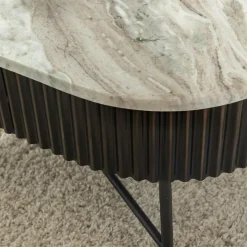 Made in Meubles Table Basse<Table basse en métal et marbre Alfred