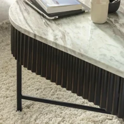 Made in Meubles Table Basse<Table basse en métal et marbre Alfred