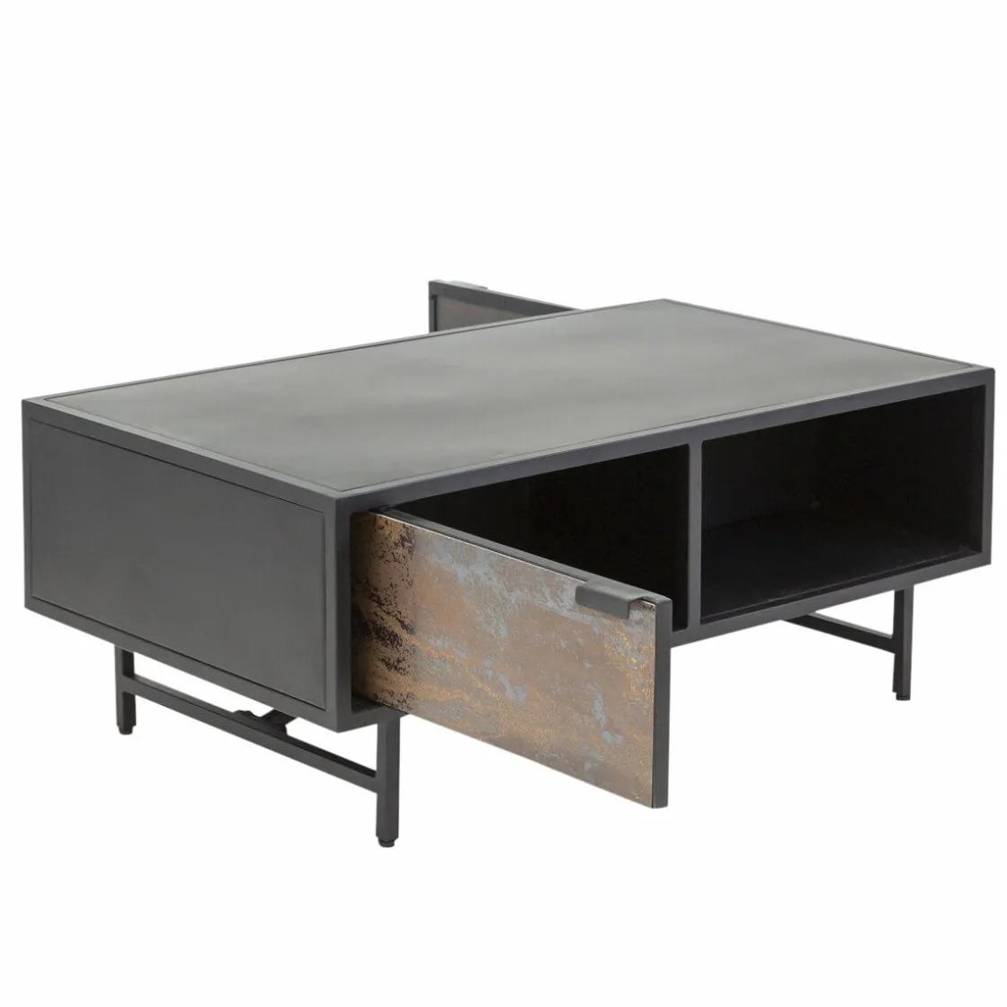 Made in Meubles Table Basse<Table basse en métal noir Claudine