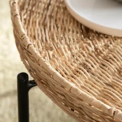 Made in Meubles Table Basse<Table basse en rotin et métal Julie