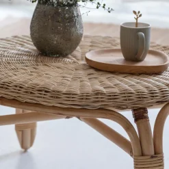 Made in Meubles Table Basse<Table basse en rotin ronde Nohan