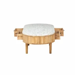 Made in Meubles Table Basse<Table basse en terrazzo et bois de manguier Ambrine