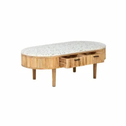 Made in Meubles Table Basse<Table basse en terrazzo et bois de manguier Ambrine