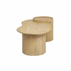 Made in Meubles Table Basse<Table basse en vague en bois de manguier Silas
