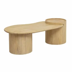 Made in Meubles Table Basse<Table basse en vague en bois de manguier Silas