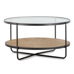 Made in Meubles Table Basse<Table basse en verre et bois de sapin April