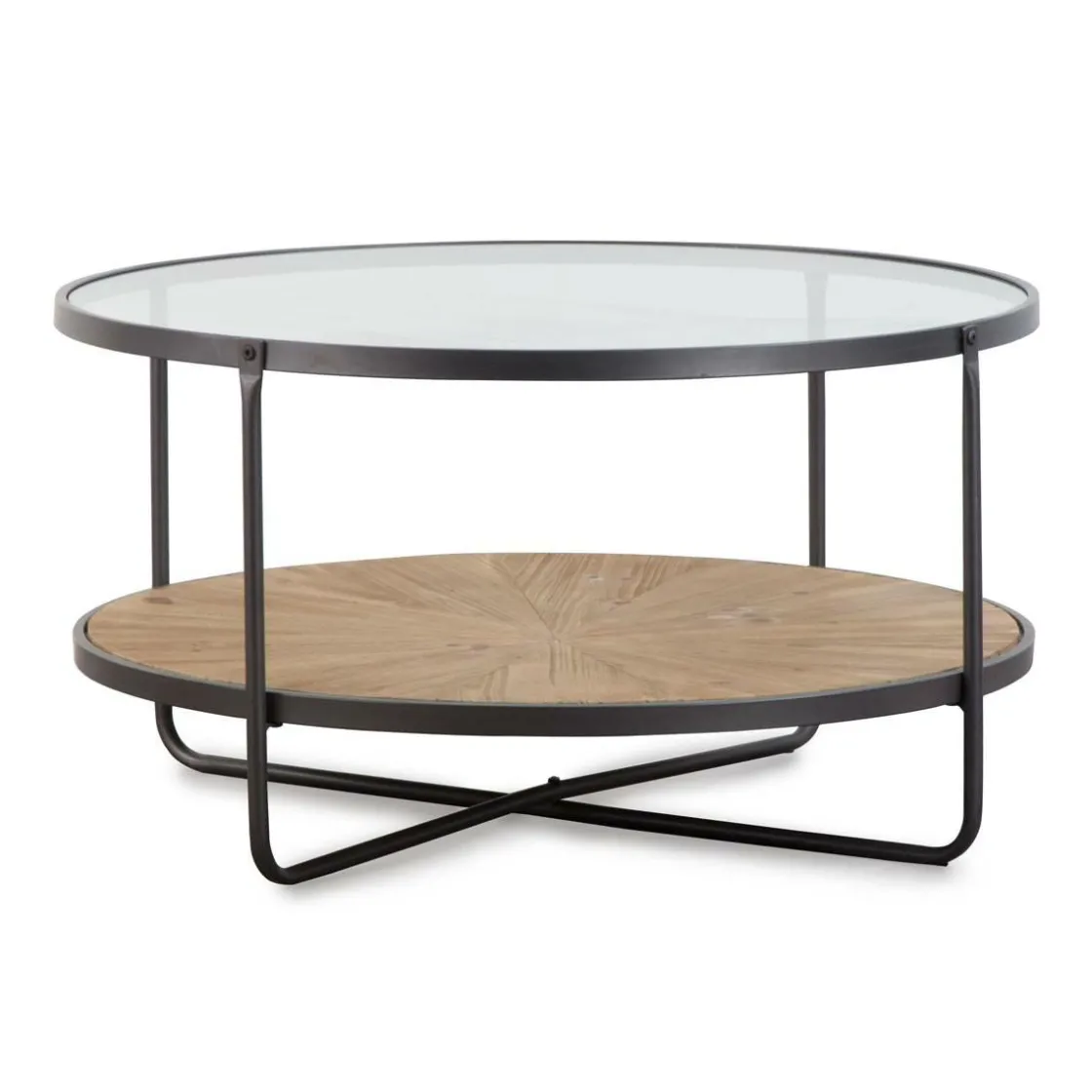 Made in Meubles Table Basse<Table basse en verre et bois de sapin April