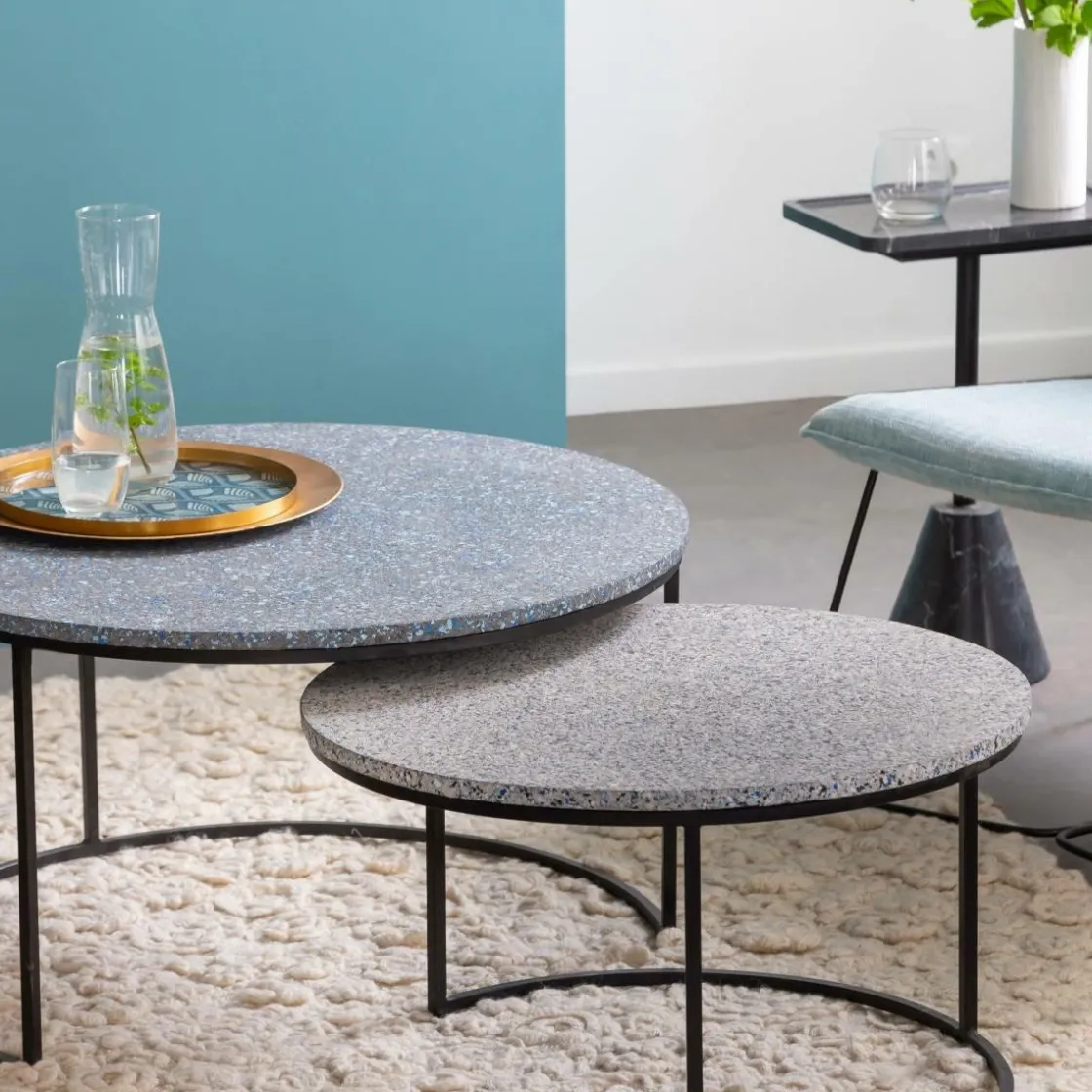 Made in Meubles Table Basse|Table Gigogne<Table basse gigogne effet terrazzo Armand
