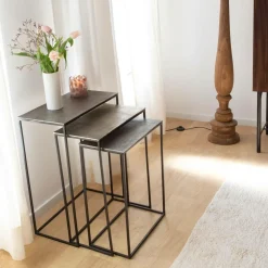 Made in Meubles Table Basse|Table Gigogne<Table basse gigogne en aluminium Roxanne