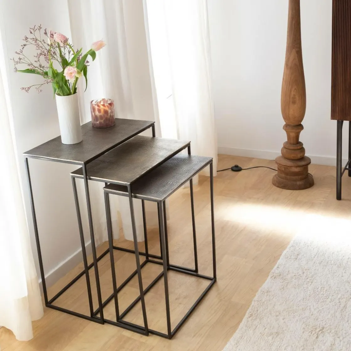 Made in Meubles Table Basse|Table Gigogne<Table basse gigogne en aluminium Roxanne