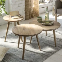 Made in Meubles Table Basse|Table Gigogne<Table basse gigogne en bois de manguier Nala